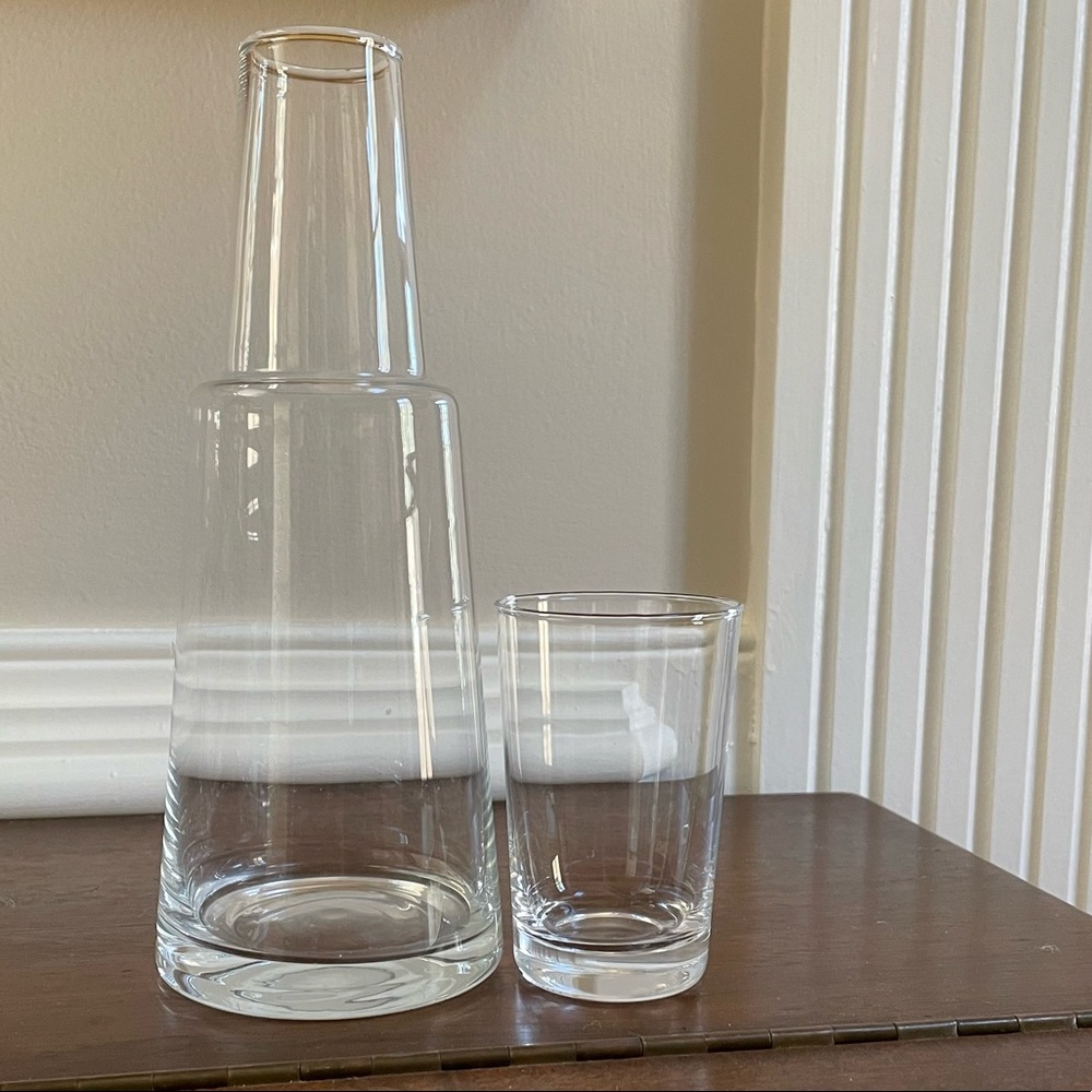 Clear Glass Carafe and Tumbler Set
